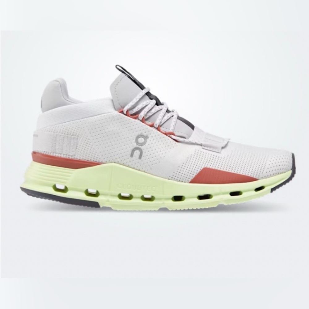 On Running Cloudnova White Limelight Women size 9 Sneakers